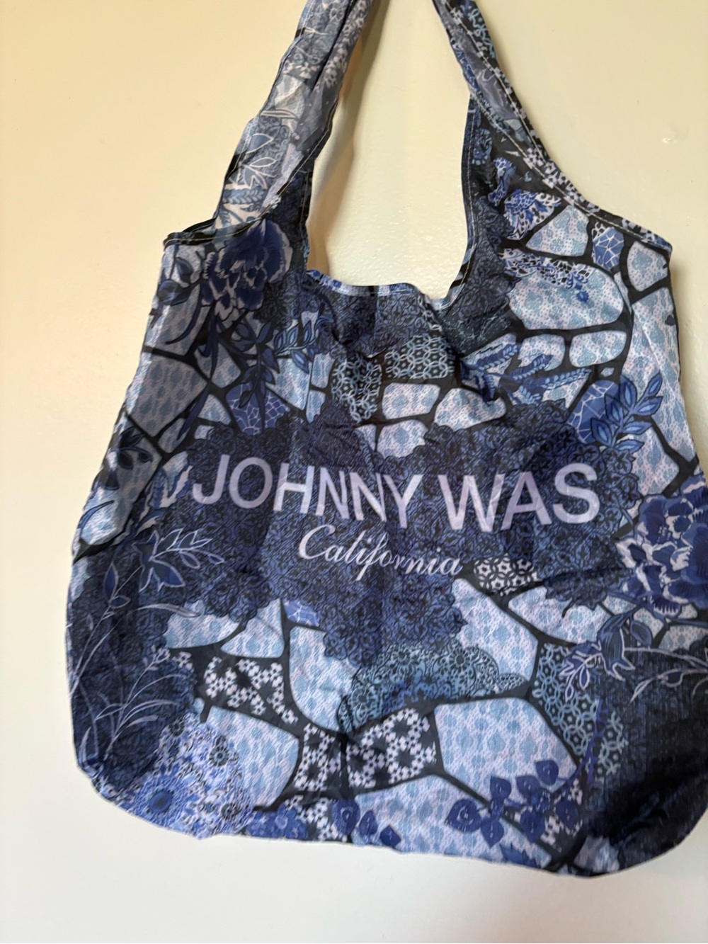 Johnny Was Blue Mosaic Print Tote Bag - Picture 3 of 5